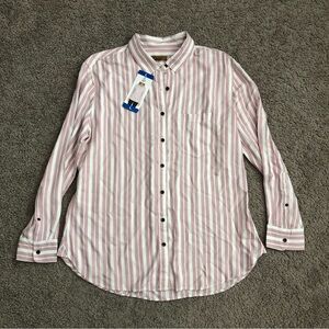Jachs Girlfriend Mauve Pink Stripe Button Up Shirt